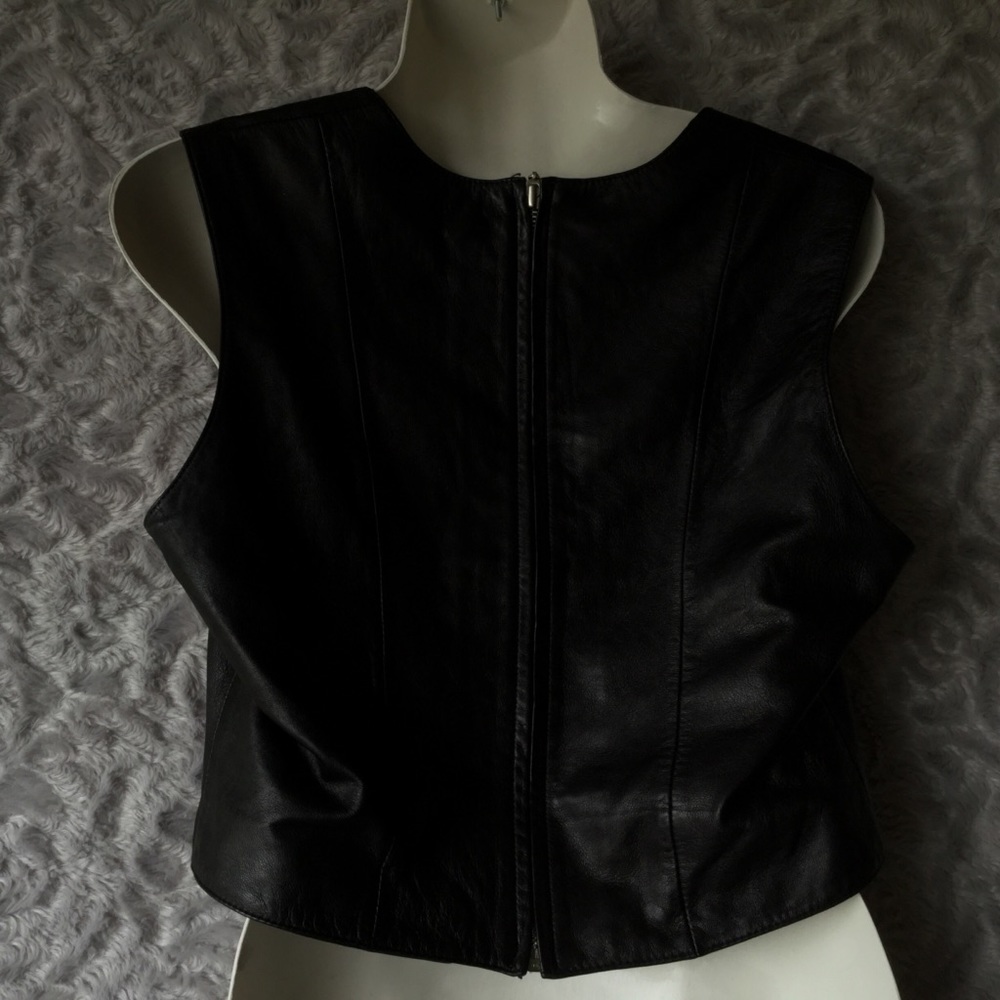 Wilsons Dark Brown Leather Crop Top Size L - Picture 2 of 8